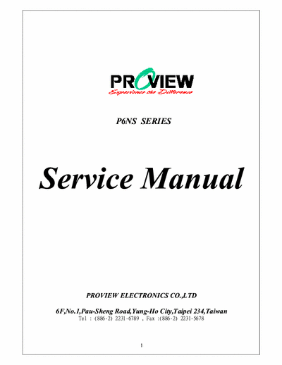 proview 777 772 572 562ns service manual for monitor proview model 777 772 572 and 562 ns